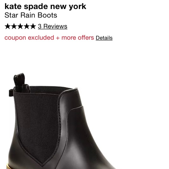 Black Kate Spade Rain Boots like new - Picture 2 of 6